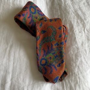 ROBERT TALBOTT tie - retro vintage orange floral